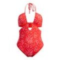 Badeanzug ROXY "Pt Beach Classics", Damen, Gr. L, poppy rot dancing ditsy swim, Recycling-Polyester, Badeanzüge