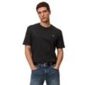 T-Shirt MARC O'POLO "aus reiner Bio-Baumwolle", Herren, Gr. L, schwarz, Obermaterial: 100% Baumwolle, unifarben, Basic, regular fit, Kurzarm, Shirts