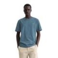 T-Shirt MARC O'POLO "aus reiner Bio-Baumwolle", Herren, Gr. L, blau (dunkelblau), Obermaterial: 100% Baumwolle, unifarben, Basic, regular fit, Rundhals, Kurzarm normaler Saum, Shirts