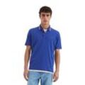 Poloshirt MARC O'POLO "aus reiner Bio-Baumwolle", Herren, Gr. L, blau, Obermaterial: 100% Baumwolle, unifarben, casual, regular fit, Kurzarm, Shirts