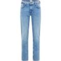 Straight-Jeans MUSTANG "Style Washington Straight", Herren, Gr. 34, Länge 32, blau (312 mittelblau), 99% Baumwolle, 1% Elasthan, straight fit, Jeans