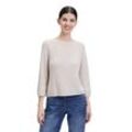 Strickpullover CARTOON "Cartoon Strickpullover mit Rundhalsausschnitt", Damen, Gr. 34, beige, Obermaterial: 100% Baumwolle., modisch, loose fit normal, Rundhals, 3/4-Ärmel, Pullover, Struktur