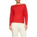 Strickpullover S.OLIVER, Damen, Gr. 40, rot, Strick, Obermaterial: 60% Baumwolle, 40% Polyacryl, unifarben, casual, regular fit taillenbedeckt, U-Boot-Ausschnitt, Langarm gerader Abschluss, Pullover, mit U-Boot Ausschnitt