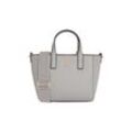 Shopper TOMMY HILFIGER "TH SOFT LOGO MINI TOTE", Damen, Gr. B/H/T: 27cm x 16,5cm x 12cm, grau (universal grau), Lederimitat, Taschen, Damen Beuteltasche, Henkeltasche, Schultertasche mit TH-Logo