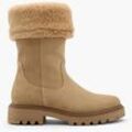 Leder Boots - Damen - beige - 42