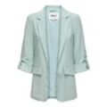 Longblazer ONLY "ONLARIS LIFE 3/4 LOOSE BLAZER CC TLR", Damen, Gr. 34, grau (gray mist), Web, Obermaterial: 93% Viskose, 7% Polyester, unifarben, modisch, loose fit, tiefer V-Ausschnitt, 3/4-Ärmel, Blazer