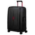 Hartschalen-Trolley SAMSONITE "ESSENS 69", Gr. B/H/T: 49cm x 69cm x 30cm 88 l, schwarz (charcoal, rot), Polypropylen, Strukturmuster, modisch, Koffer, Reisekoffer Hartschalenkoffer Koffer für Flugreisen TSA-Schloss