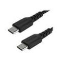 StarTech.com 1m USB-C Ladekabel - Langlebiges USB 2.0 Typ C zu USB C Datenübertragungs-/Schnellladekabel - TPE Mantel Aramidfaser M/M 60W Schwarz - Samsung S10 S20 iPad Pro MS Surface (RUSB2AC1MB) - USB Typ-C-Kabel - USB-C zu USB-C - 1 m