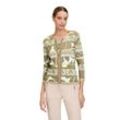 Shirtjacke BETTY BARCLAY "Betty Barclay Shirtjacke mit Rippenstruktur", Damen, Gr. 36, grün (khaki, grün), Rippware, Obermaterial: 95% Baumwolle, 5% Elasthan., casual, tailliert normal, Rundhals, 3/4-Ärmel, Shirts, Material