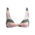 Triangel-Bikini-Top ROXY "Vista Stripe", Damen, Gr. L, Cup B, agave grün very vista stripe, 93% Nylon, 7% Elasthan, Bikini-Oberteile