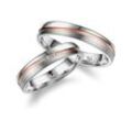 Partnerring MARRYA "Diamant Titan Ringe Trauringe Eheringe Partnerringe" Gr. 48, rosa (damen ring, silber, rosé), Fingerringe, Damen, 48, Titan