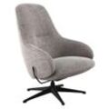 Drehsessel FLEXLUX "Falcone, TV-Loungesessel, Fernsehsessel, Polstersessel", mushroom, schwarz, B:80cm H:110cm T:87cm, 100% Polyester, Sessel, Liegefunktion, drehbar, Fuß schwarz