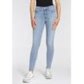 Skinny-fit-Jeans LEVI'S "310 Shaping Super Skinny", Damen, Gr. 29, Länge 32, blau (off kilter clean hem), Denim/Jeans, Obermaterial: 85% Baumwolle, 13% Polyester, 2% Elasthan, casual, skinny fit lang, Jeans