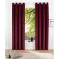 Vorhang MY HOME "Velvet Uni" Gr. 3, rot, B:140cm H:225cm, Polyester, Polyester, Gardinen, Samt, 2-er Set, Vorhang, edel, einfarbig