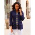 Shirtjacke CASUAL LOOKS "Shirtjacke", Damen, Gr. 36, blau (marine), 50% Baumwolle, 50% Polyester, unifarben, Langarm, Shirts