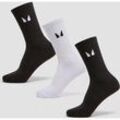 MP Damen Essentials Crew Socken (3er-Pack) – Schwarz/Weiß - UK 2-5