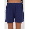 Shorts FRESHLIONS "Zara", Damen, Gr. L, US-Größen, blau, 100% Baumwolle, unifarben, sportlich, kurz, Hosen, im einfarbigen Design