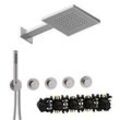 Herzbach MODUL7 PUSH-Thermostat-Set P-TF2 70.703723.1.09 TWIN FLOW Edelstahl