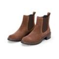 Veloursleder-Boots - Braun - Gr.: 38