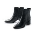 Leder-Stiefelette - Schwarz - Gr.: 39