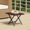 Klapptisch 45X35X32 Cm Poly Rattan | Farbe: Braun