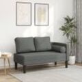 Chaiselongue Mit Kissen Stoff | Farbe: Dunkelgrau