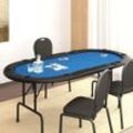 Pokertisch Klappbar 10 Spieler 206X106X75 Cm | Farbe: Blau