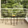 3-Tlg. Garten-Essgruppe Poly Rattan | Farbe: Schwarz