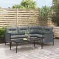 2-Tlg. Garten-Lounge-Set Anthrazit Stahl | Modell: Tisch