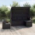 4-Tlg. Garten-Sofagarnitur Mit Kissen Poly Rattan | Kissenfarbe: Schwarz