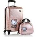 Kinderkoffer HEYS "Kinderreiseset Hello Kitty roségold", Gr. B/H/T: 34cm x 53cm x 24cm 31,8 l, rosa (roségold), Polycarbonat-Verbundwerkstoff, mehrfarbig, festlich, Koffer, Heys x Joachim Llambi Kindertrolley Handgepäck-Koffer