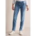 Regular-fit-Jeans CECIL "Style Scarlett", Damen, Gr. 28, Länge 32, blau (authentic used wash), Denim/Jeans, Obermaterial: 77% Baumwolle, 20% Polyester, 3% Elasthan, unifarben, casual, regular fit knöchellang, Jeans, im Five-Pocket Style