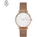 Quarzuhr SKAGEN "SIGNATUR", rosa (roségoldfarben), Armbanduhren, Damen, Armbanduhr, Damenuhr, Herrenuhr, Edelstahlarmband, analog