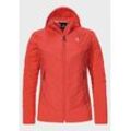 Funktionsjacke SCHÖFFEL "Hiking Hybrid Jk Style Blaueis WMS", Damen, Gr. 38, rot (2030, rot), Oberstoff: 88% Nylon 12% Elasthan Oberstoff Vorderteil: 100% Nylon Futter: 100% Polyester Wattierung: 100% Polyester, sportlich, regular fit, hoch geschlossener Ausschnitt, Langarm, Jacken