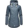 Regenjacke NAVAHOO "Oceans Heart", Damen, Gr. XXL (44), braun (dusty), Oberstoff: 70% Polyester, 30% Polyurethan, Futter: 100% Polyester, Wattierung: 100% Polyester, Ärmelfutter: 100% Polyester, modisch, figurumspielend Po-bedeckend, Langarm Ärmel ohne Ärmelschlitz Rippstrickbündchen mit Knöpfen, Jacken, stylischer wasserdichter Regenmantel mit Kapuze