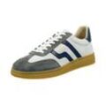 Sneaker GANT "Cuzmo", Herren, Gr. 41, grau, weiß kombiniert, Veloursleder, Leder, kontrastfarbene Details, sportlich, Schuhe, Schnürschuh, Retro Sneaker mit Wechselfußbett