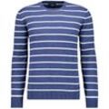 Rundhalspullover RAGMAN, Herren, Gr. 52, blau (nachtblau), 70% Baumwolle 30% Leinen, casual, ohne Ausschnitt, Langarm, Pullover