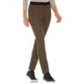 Schlupfhose STEHMANN, Damen, Gr. 25, Kurzgrößen, braun (braun, beige, bedruckt), 84% Polyester, 12% Viskose, 4% Elasthan, gemustert, Hahnentrittmuster, unifarben, mehrfarbig, lang, Hosen