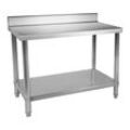 Edelstahl-Arbeitstisch - ECO - 120 x 60 cm - 110 kg - Aufkantung - Royal Catering RCAT-120/60-N