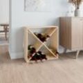 Weinregal Massivholz Kiefer Natur | Größe: 62 x 25 x 62 cm | Modell: mit 4 Löchern