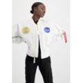 Bomberjacke ALPHA INDUSTRIES "Alpha Industries Women - Bomber Jackets MA-1 TT OS Voyager Women", Damen, Gr. S, weiß, Obermaterial/Futter: 100% Nylon, Jacken