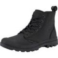 Schnürboots PALLADIUM "PAMPA ZIP LTH ESS", Gr. 39, schwarz, Leder, sportlich, Schuhe, Schnürstiefelette mit Reißverschluss