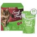 24 x 85 g Lecker.Pet® Surf'n'Turf Pouches Katzenfutter in feiner Jelly Nassfutter - 4 Sorten Multipack