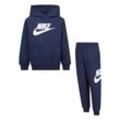 Jogginganzug NIKE SPORTSWEAR "NKN CLUB FLEECE SET", Kinder, Gr. 3 (98), blau (midnight navy), Sweatware, Obermaterial: 60% Baumwolle, 40% Polyester, sportlich, Sportanzüge, für Kinder