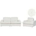 Sofa Set Bouclé cremeweiß 4-Sitzer ALLA