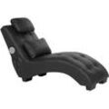 Chaiselongue Kunstleder mit Bluetooth Lautsprecher USB-Port schwarz SIMORRE