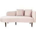 Chaiselongue Samtstoff pastellrosa rechtsseitig CHAUMONT