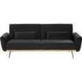 3 Sitzer Sofa EINA Schwarz Samtstoff