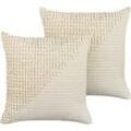 Dekokissen geometrisches Muster Baumwolle beige 45 x 45 cm 2er Set PELLAEA