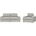 Sofa Set hellgrau 4-Sitzer ALLA